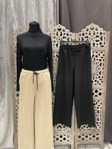 Pantalon jogging palazzo noir beige large long mastour extensible boutique femmes musulmanes 