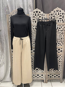 pantalon palazzo jogging large long mastour hijab beige noir elastique boutiques femme musulmane 