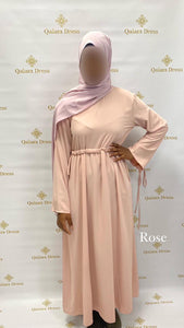 Robe zayna soie de médine élastique abaya hijeb hijab tunique jilbeb mode modeste fashion qalam dress boutique musulmane femme voilées hijab france robe abaya blanche