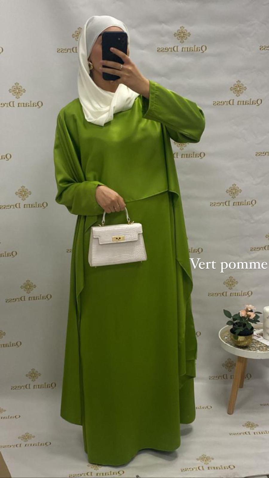 Robe du soir soirée mariage évenement demoiselle d'honneur abaya hijeb hijab tunique jilbeb mode modeste fashion qalam dress boutique musulmane femme voilées hijab france robe abaya blanche