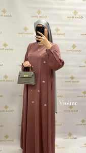 Robe abaya juhayna strass abaya hijeb hijab tunique jilbeb mode modeste fashion qalam dress boutique musulmane femme voilées hijab france robe abaya blanche
