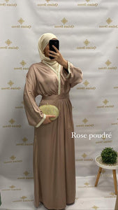 robe satiné cintré Ayline abaya hijeb hijab tunique jilbeb mode modeste fashion qalam dress boutique musulmane femme voilées hijab france robe abaya blanche
