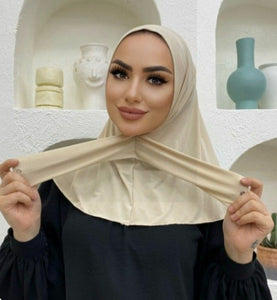 Cagoule sous-hijab longue avec bouton à pression