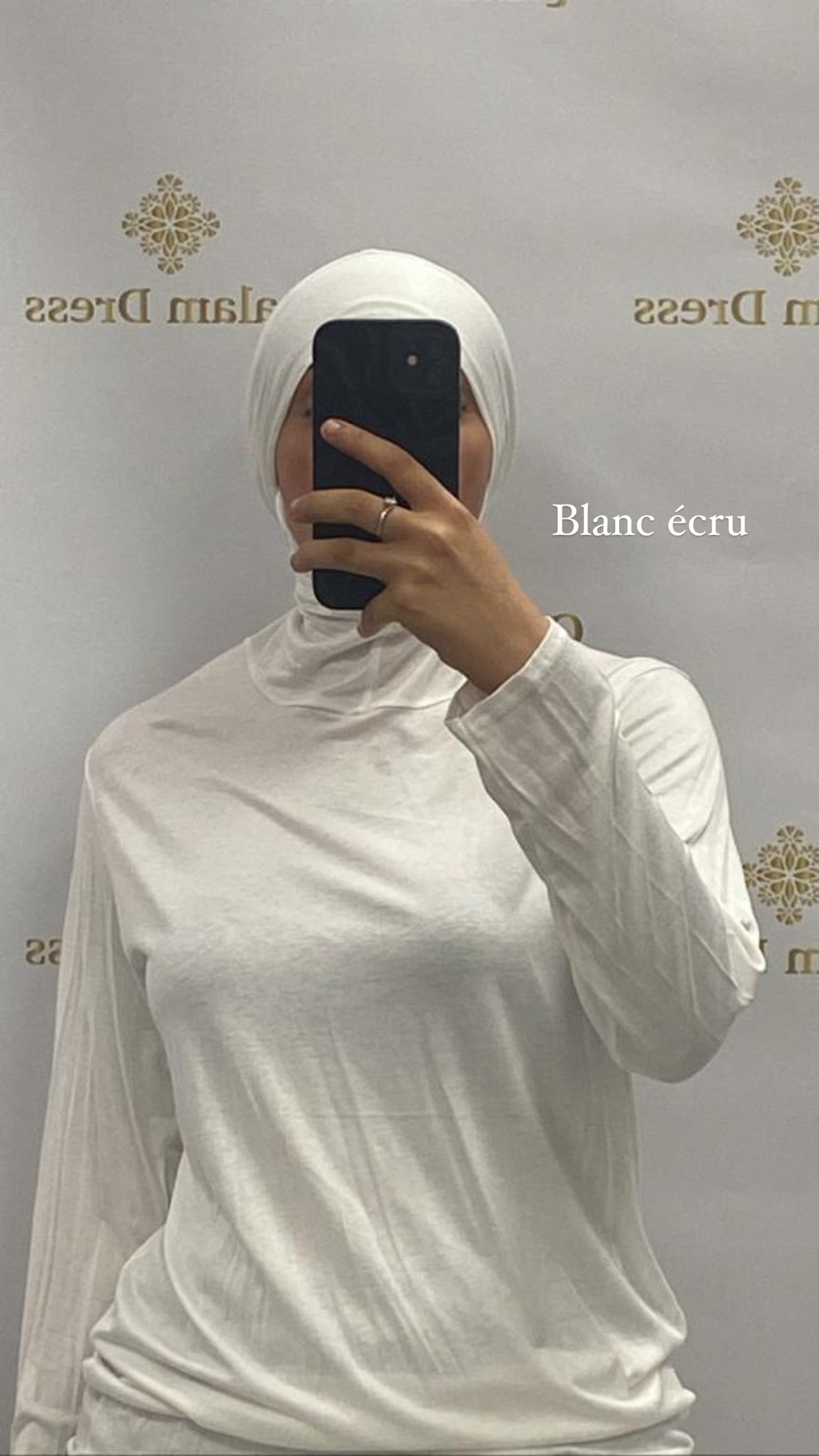 body bonnet sous hijab manches longues avec bonnet intégré élastique boutique mastour femme musulmane
