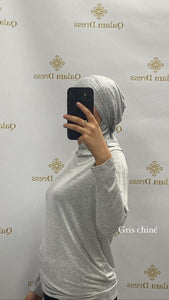 body bonnet sous hijab manches longues avec bonnet intégré élastique boutique mastour femme musulmane