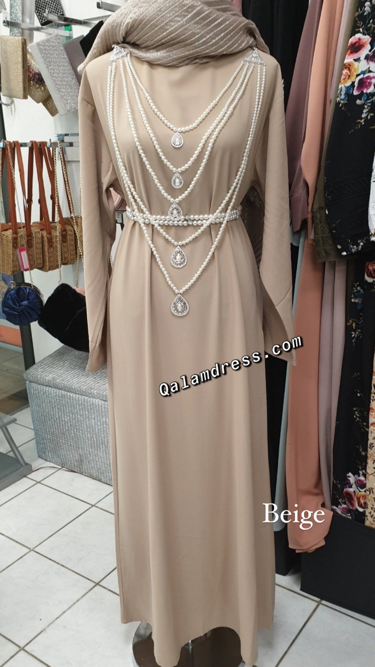 Abaya Nissa BELT 160 Grande de taille 1 75m 80 Tendance Hijab