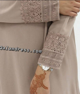 abaya kenza beige bleu ciel denim mode modest fashion mastour tendance hijab qalam dress