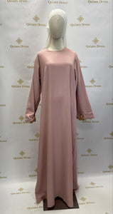 abaya rose femme musulmane grande de taille