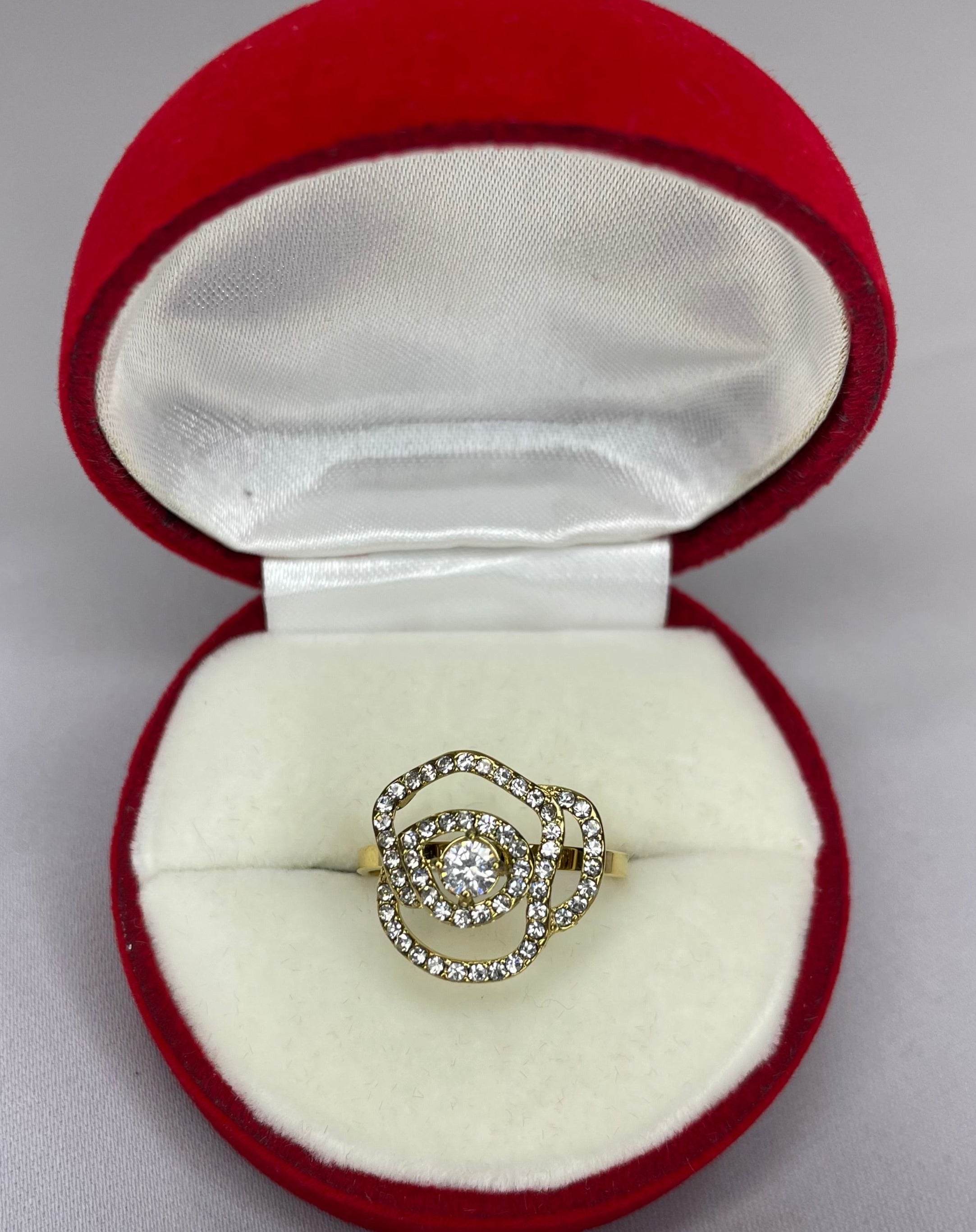 bague anneau warda fleur strass doree ajustable bijou accessoire boutique qalam dress