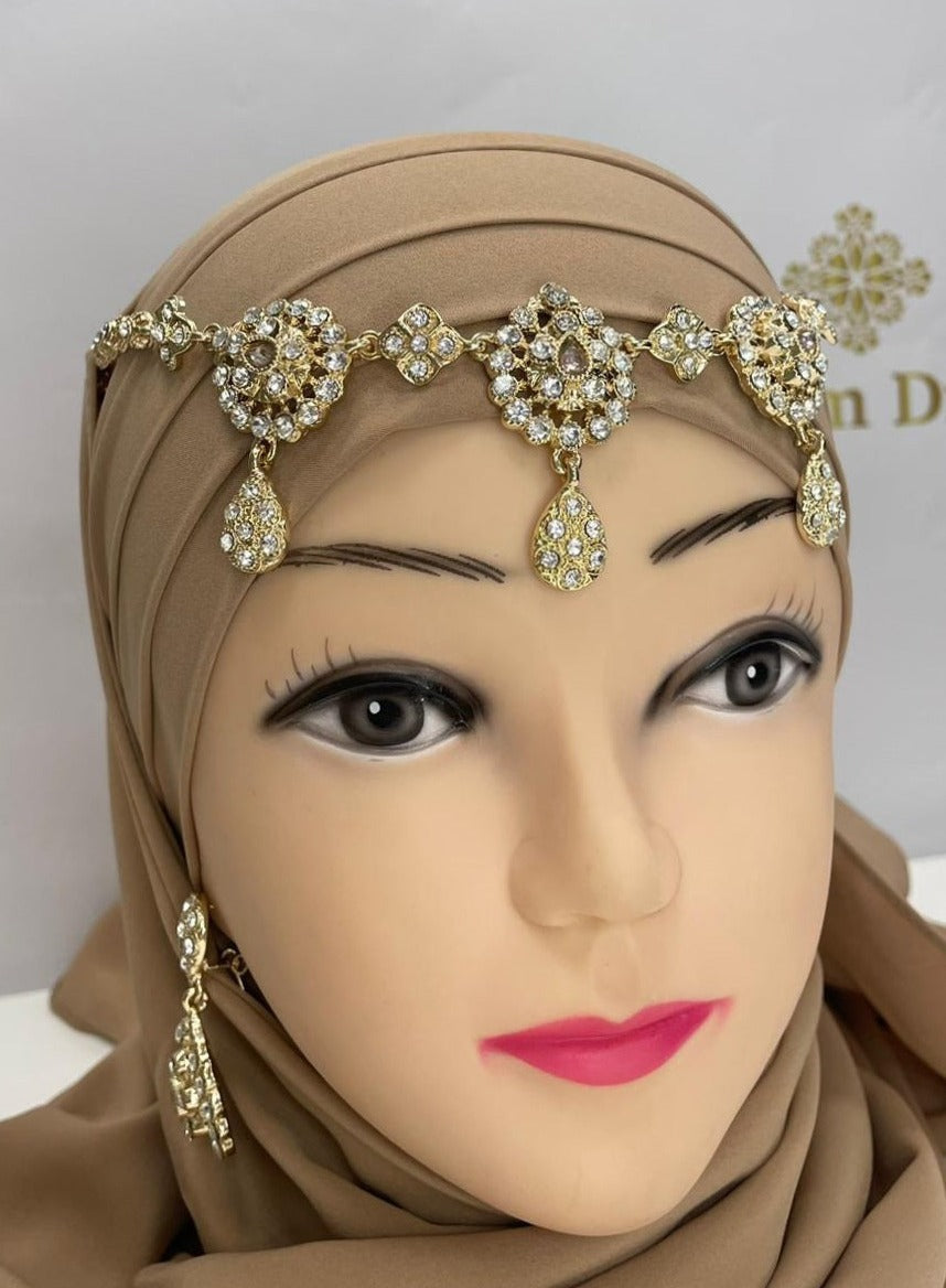 bijou de tête mariage doré 