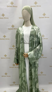 kimono de dubai farasha marbré vert d'eau