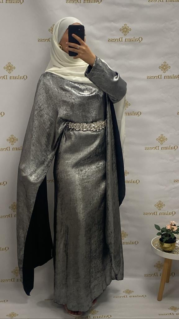 robe cape droite dubai mode modeste modeste fashion manche papillon Robe du soir soirée mariage évenement demoiselle d'honneur abaya hijeb hijab tunique jilbeb mode modeste fashion qalam dress boutique musulmane femme voilées hijab france robe abaya blanche