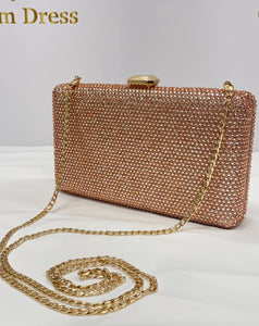 sac de soiree paillete rose gold ou doree accessoire élégant et scintillant glamour tenue de soiree fetes evenements
