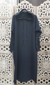 Sweat long SPORTWEAR Capuche  abaya hijab tunique jilbeb mode modeste fashion boutique musulmane femmes voilées couleur bleu marine