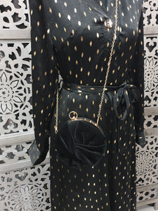 sac pochette soirée rond  noir bleu hijab tunique jilbeb mode modeste fashion  Qalam Dress Boutique 