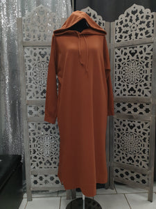 Sweat long SPORTWEAR Capuche  abaya hijab tunique jilbeb mode modeste fashion boutique musulmane femmes voilées couleur camel