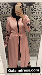 kimono satiné hijab satiin hijeb robe ensemble hijab à enfiler hijab une pièce tunique jilbeb mode modeste fashion qalam dress boutique musulmane abaya pas cher