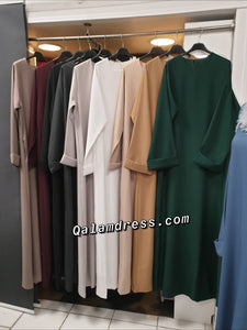 Abaya Alyah manches de type kimono coupe evasee  hijab tendance mastour mode modeste vert bleu blanche noir gris boutique de femmes musulmanes 