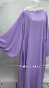 Abaya grande taille manches bouffantes lila mode  boutique de vetement femme musulmane qalam dress boutique 