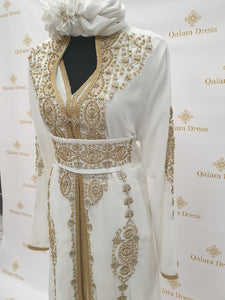 Caftan Lina Luxury mariage soirée abaya hijeb hijab tunique jilbeb mode modeste fashion qalam dress boutique musulmane femme voilées hijab france robe abaya blanche