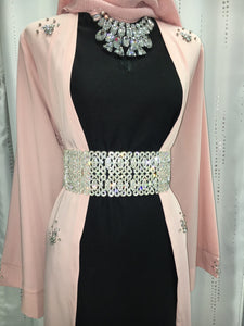  ceinture large élégante argent abaya hijab tunique jilbeb mode modeste fashion boutique musulmane femmes voilées