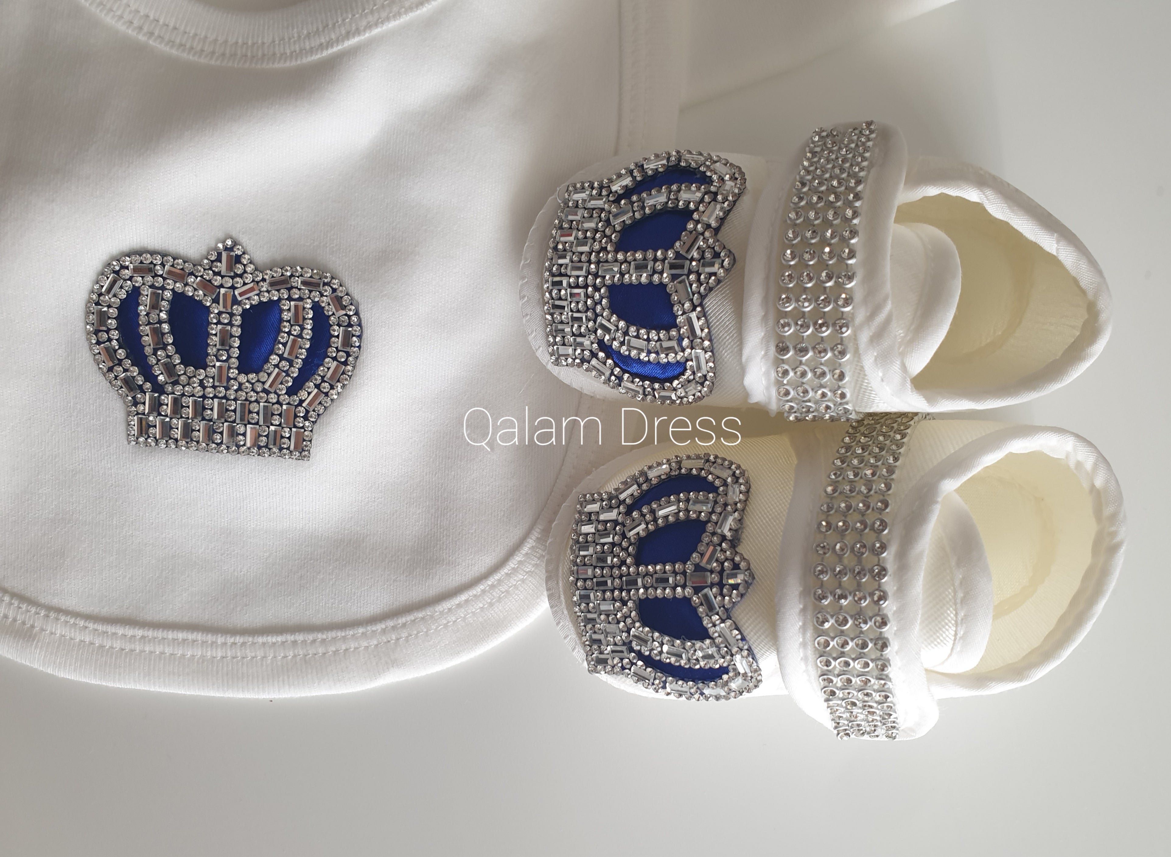 Ensemble bébé Cristal Luxury - BLEU ROYAL - Tenues de fêtes & Circoncision  4 Pièces / Garçon