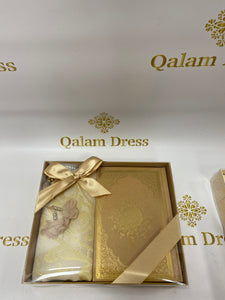 Coffret coran pour arabophone tapis priere tasbih doree cadeau qalam dress boutique 