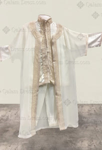 ensemble 3 pièces blanc abaya hijab tunique jilbeb mode modeste fashion boutique musulmane femmes voilées
