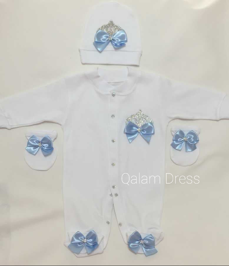 Ensemble bébé Cristal Luxury - BLEU CIEL - beautiful Sky - Tenues de fêtes & Circoncision  3 Pièces / Garçon