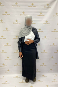 jupe longue beige abaya hijab tunique jilbeb mode modeste fashion boutique musulmane femmes voilées