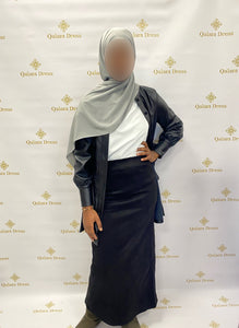 jupe longue beige abaya hijab tunique jilbeb mode modeste fashion boutique musulmane femmes voilées