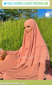 Khimar hijeb hijab  robe hijab à enfiler hijab une pièce tunique jilbeb femmes voilées  fashion mastour mode modeste   qalam dress boutique musulmane abaya couleur