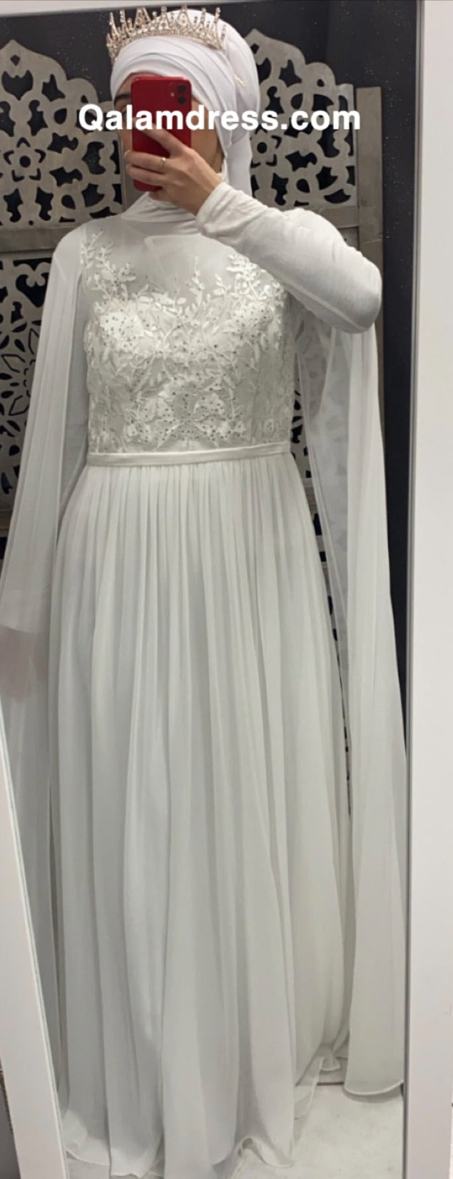 Robe blanche de mariΓ©e Tendance hijab- Qalam Dress Boutique