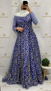 Robe najah bleu petrole robe de soiree mariee ariage evenement fetes boutique de femmes musulmanes