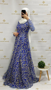 Robe najah bleu petrole robe de soiree mariee ariage evenement fetes boutique qalam dress