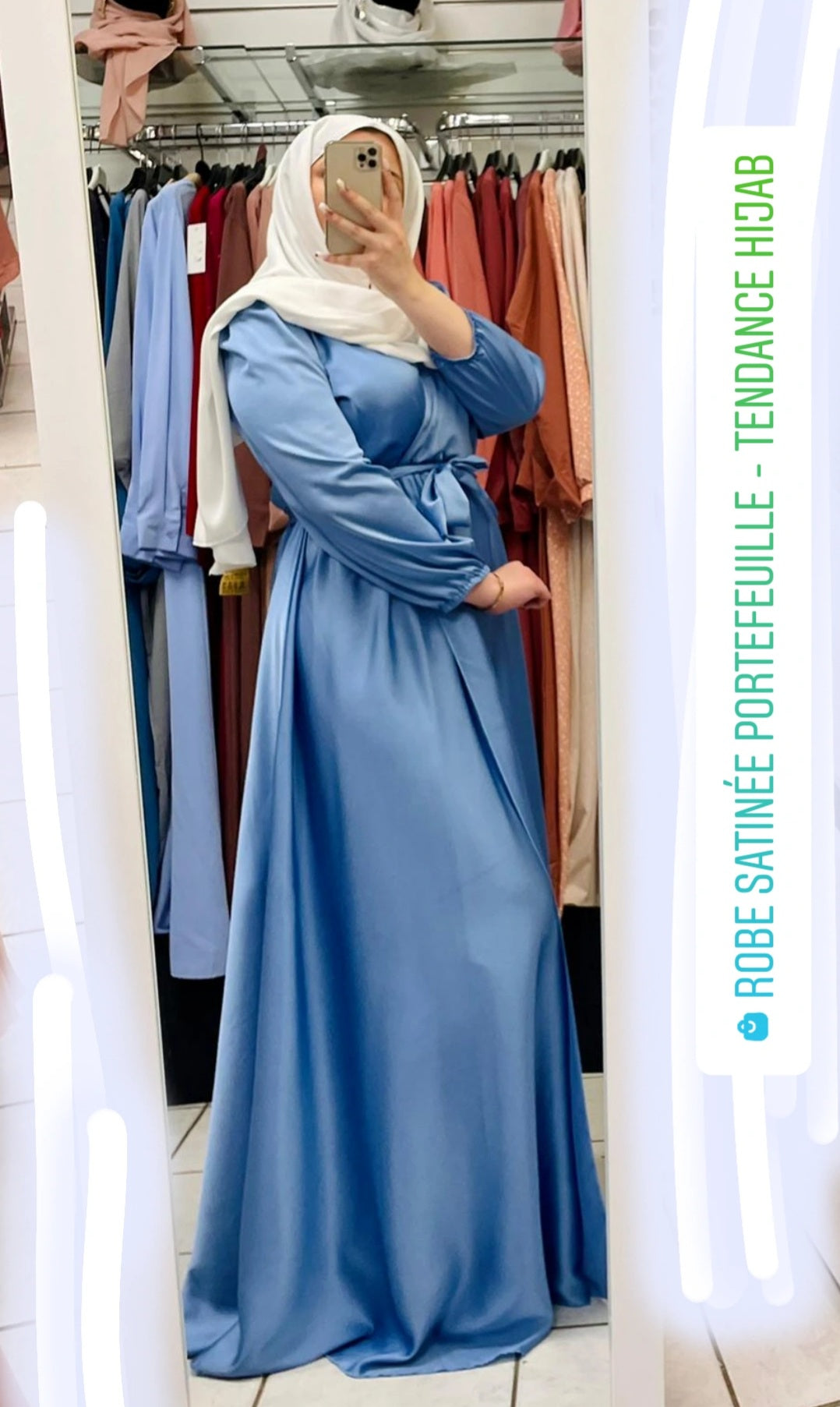 Satin Jilbab Moderne Hijab Collection 2019 Robe De Mariée Satin