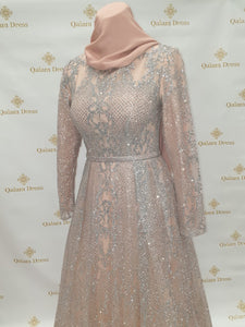 Robe de soirée mariage manches longues abaya hijeb hijab tunique jilbeb mode modeste fashion qalam dress boutique musulmane femme voilées hijab france robe abaya blanche