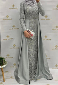 Robe de soiréee robe du soir strass Zaynab abaya hijeb hijab tunique jilbeb mode modeste fashion qalam dress boutique musulmane femme voilées hijab france robe abaya blanche