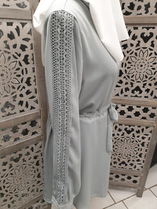 tunique tendance galon de dentelle manche longue hijab hijeb femmes modeste fashion Qalam Dress boutique