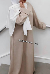 abaya alyah evasee poches incluses manches type kimono coloris mode modest fashion hijab boutique qalam dress creteil 