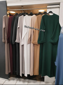 abaya alyah evasee poches incluses manches type kimono coloris mode modest fashion hijab qalam dress boutique 