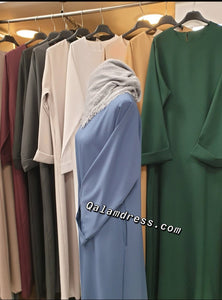 abaya alyah evasee poches incluses manches type kimono coloris mode modest fashion hijab boutique femmes musulmanes creteil 