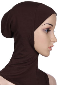 cagoule simple sous hijab marron choco abaya hijab tunique jilbeb mode modeste fashion boutique musulmane femmes voilées