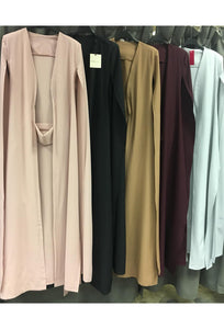 Cape maxi hijab grande de taille ensemble tunique palazzo hijab hijeb robe ensemble hijab à enfiler hijab une pièce tunique jilbeb mode modeste fashion qalam dress boutique musulmane abaya pas cher