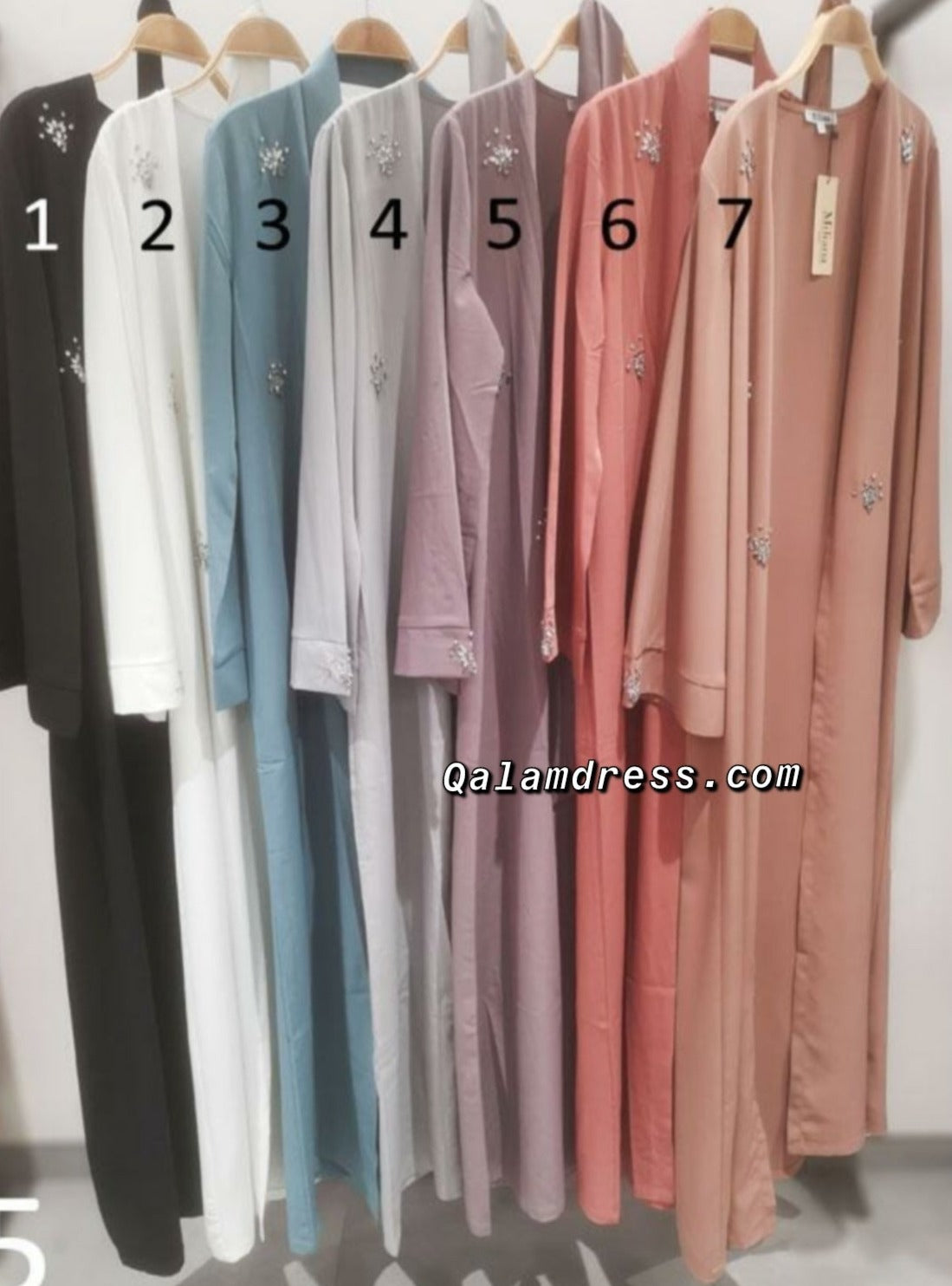 kimono hijab strass diament mode modeste fashion qalam dress boutique musulmane abaya pas cher