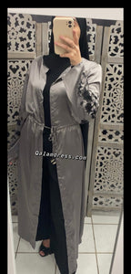 kimono satiné hijab satiin hijeb robe mode modeste fashion qalam dress boutique musulmane abaya pas cher