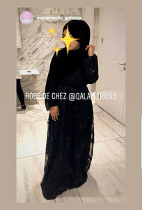 robe sequin femme robe longue robe hijab de soirée robe mariage robe du soir hijab jilbeb vetement femme musulmane tunique abaya hijab à enfiler chez qalam dress boutique 