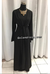 abaya robe noir noeud mode modest fashion classy black mastour qalam dress boutique 