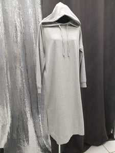 Sweat long SPORTWEAR Capuche  abaya hijab tunique jilbeb mode modeste fashion boutique musulmane femmes voilées couleur gris clair