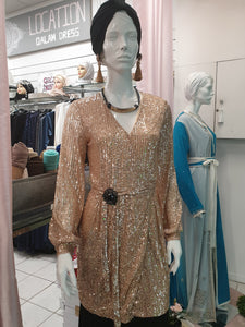 tunique gold strasse soirée hijab tunique jilbeb mode modeste fashion  Qalam Dress Boutique 